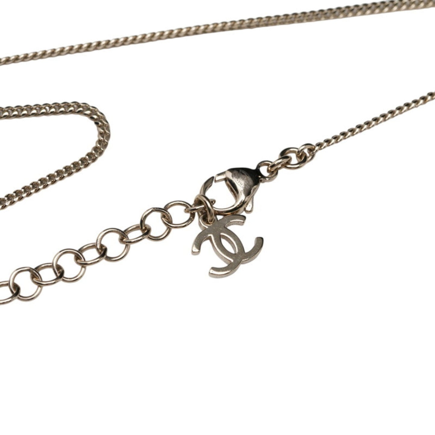 CC Logo Heart Pendant Necklace Gold-Tone Metal