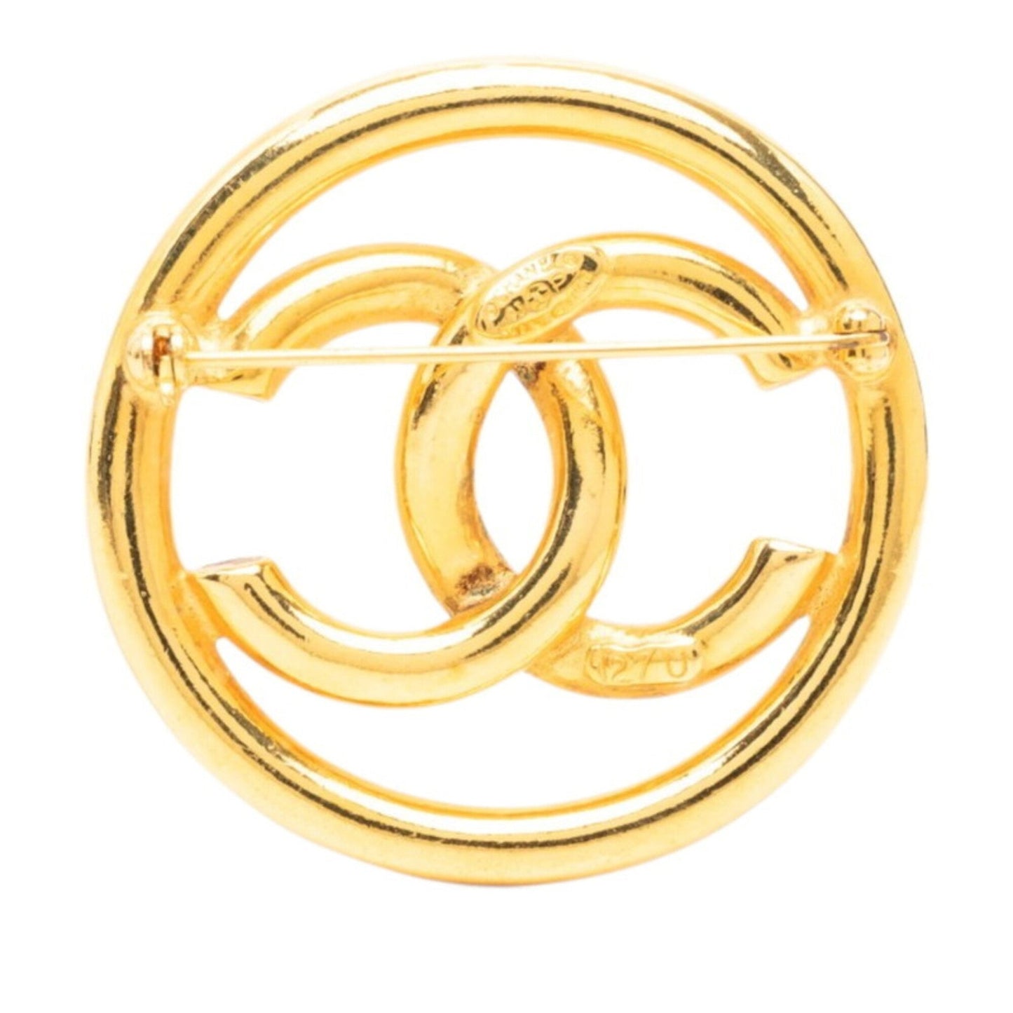 CC Logo Round Brooch Metal