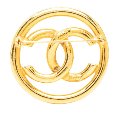 CC Logo Round Brooch Metal