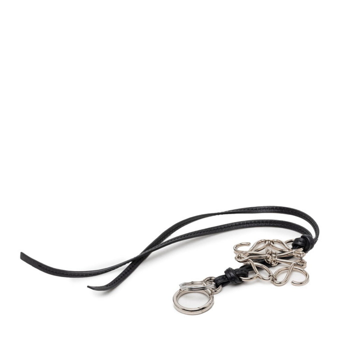 Bag Charm Leather Black and Silver Handbag Charm