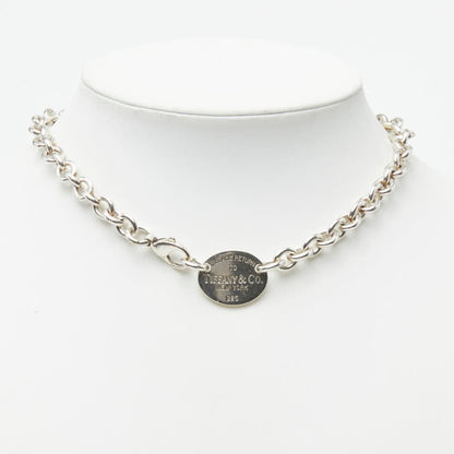 Return To Tiffany Chain Oval Necklace Sterling Silver