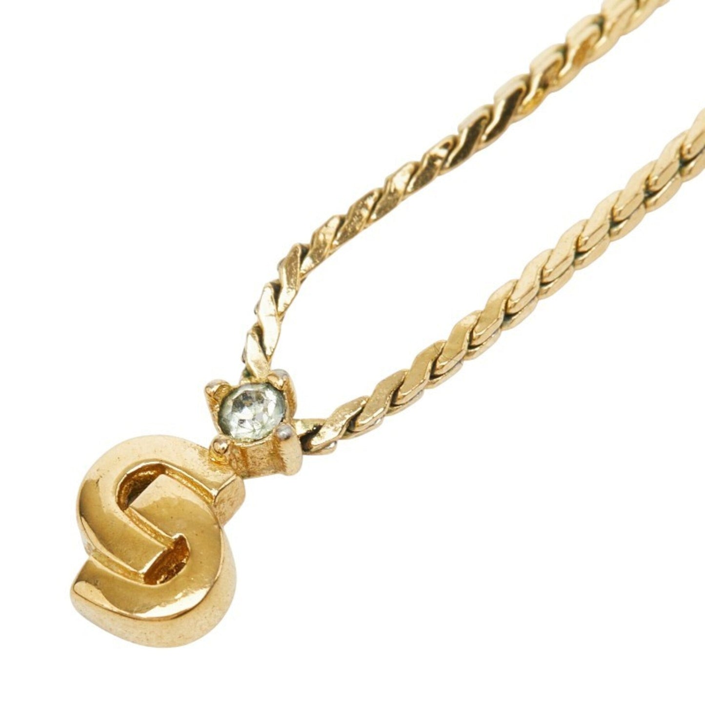 Pendant Necklace Gold Plated Rhinestone