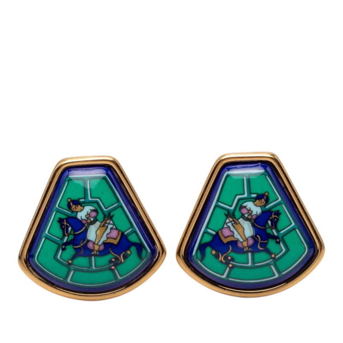 Clip-On Earrings Enamel and Gold Plated