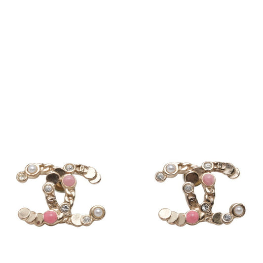 CC Logo Earrings Gold-Tone Metal