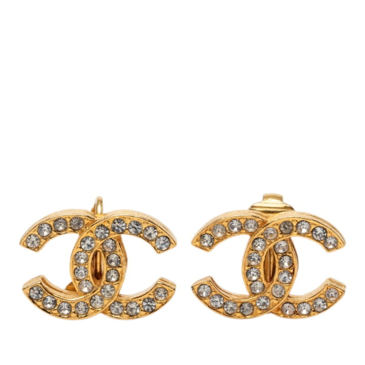 CC Logo Clip-On Earrings Gold-Tone Metal