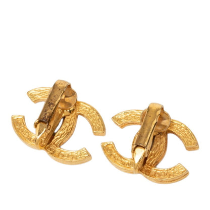 CC Logo Clip-On Earrings Gold-Tone Metal