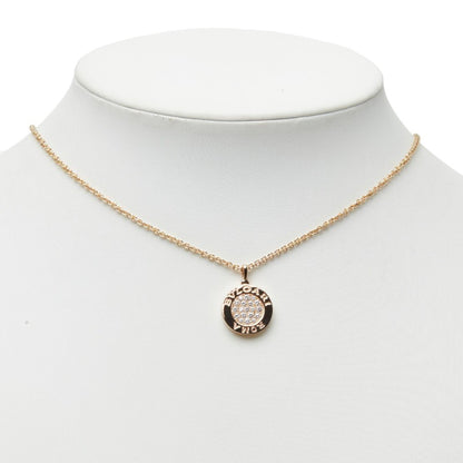 Pendant Necklace 18K Rose Gold and Shell with Diamond