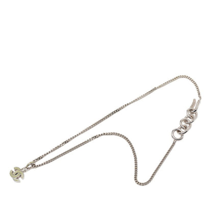 CC Logo Pendant Necklace Silver-Tone Metal