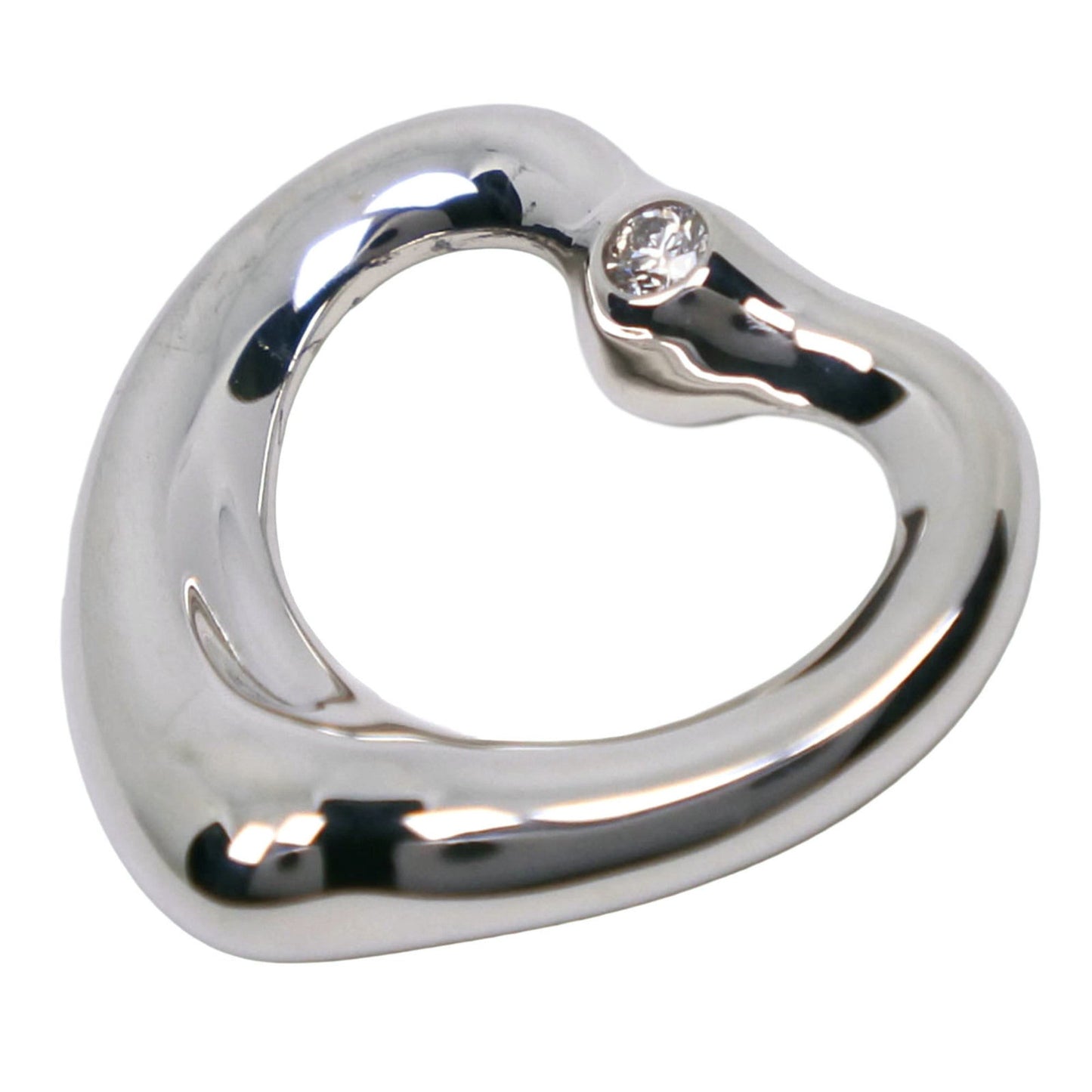 Open Heart Pendant Necklace Sterling Silver 13.5mm