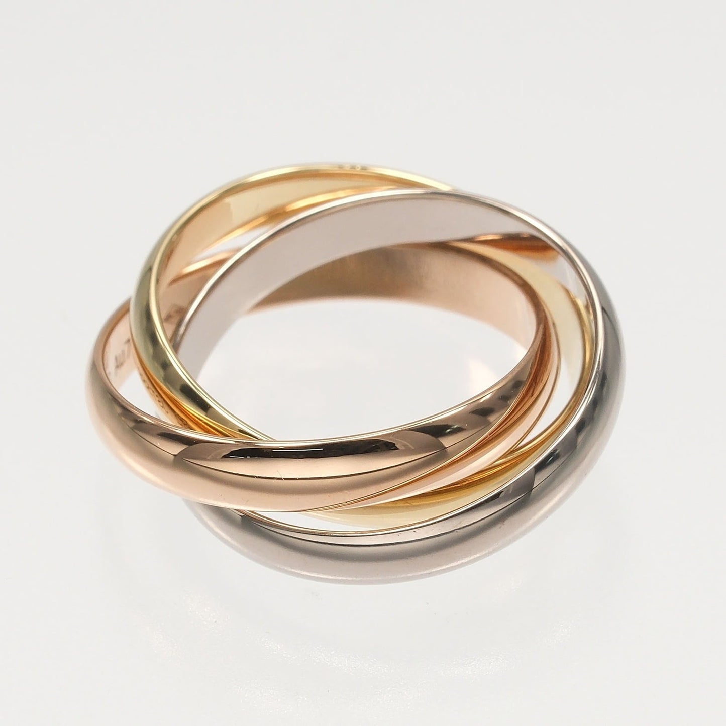 Vendome Louis Cartier Band Ring 18K Tricolor Gold