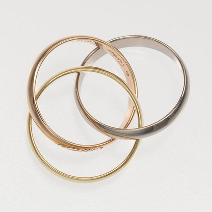 Vendome Louis Cartier Band Ring 18K Tricolor Gold