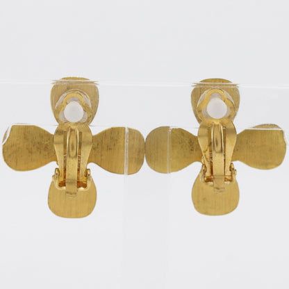 CC Logo Clover Clip-On Earrings Metal
