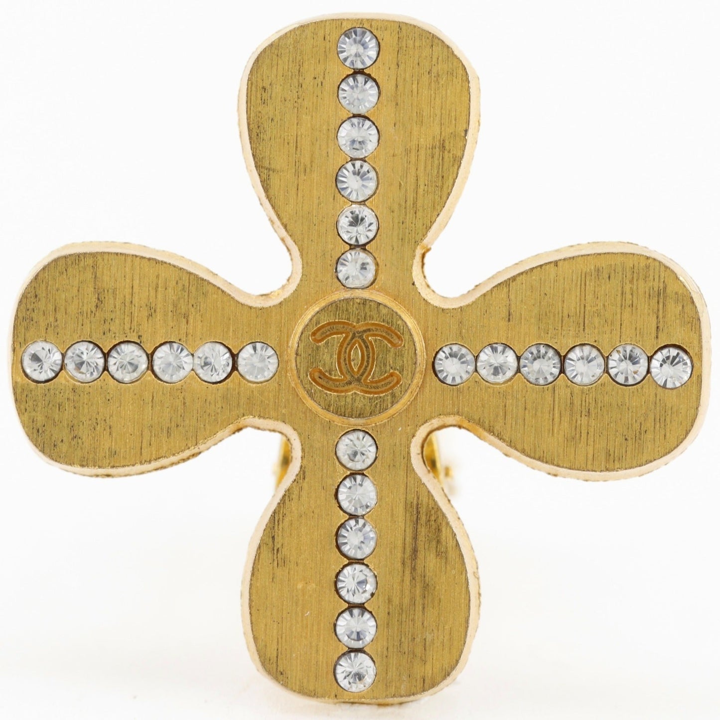 CC Logo Clover Clip-On Earrings Metal
