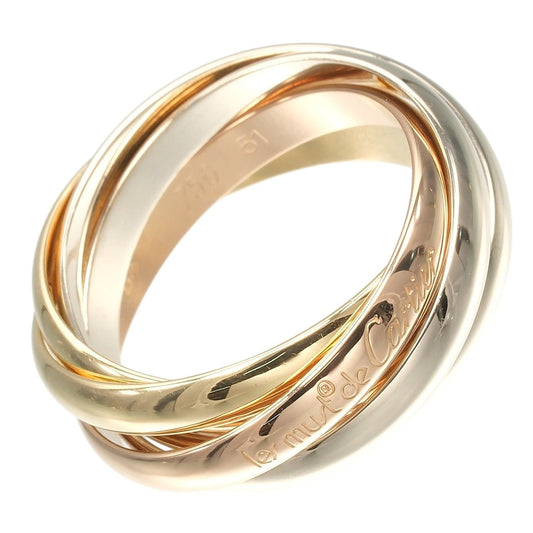 Vendome Louis Cartier Band Ring 18K Tricolor Gold