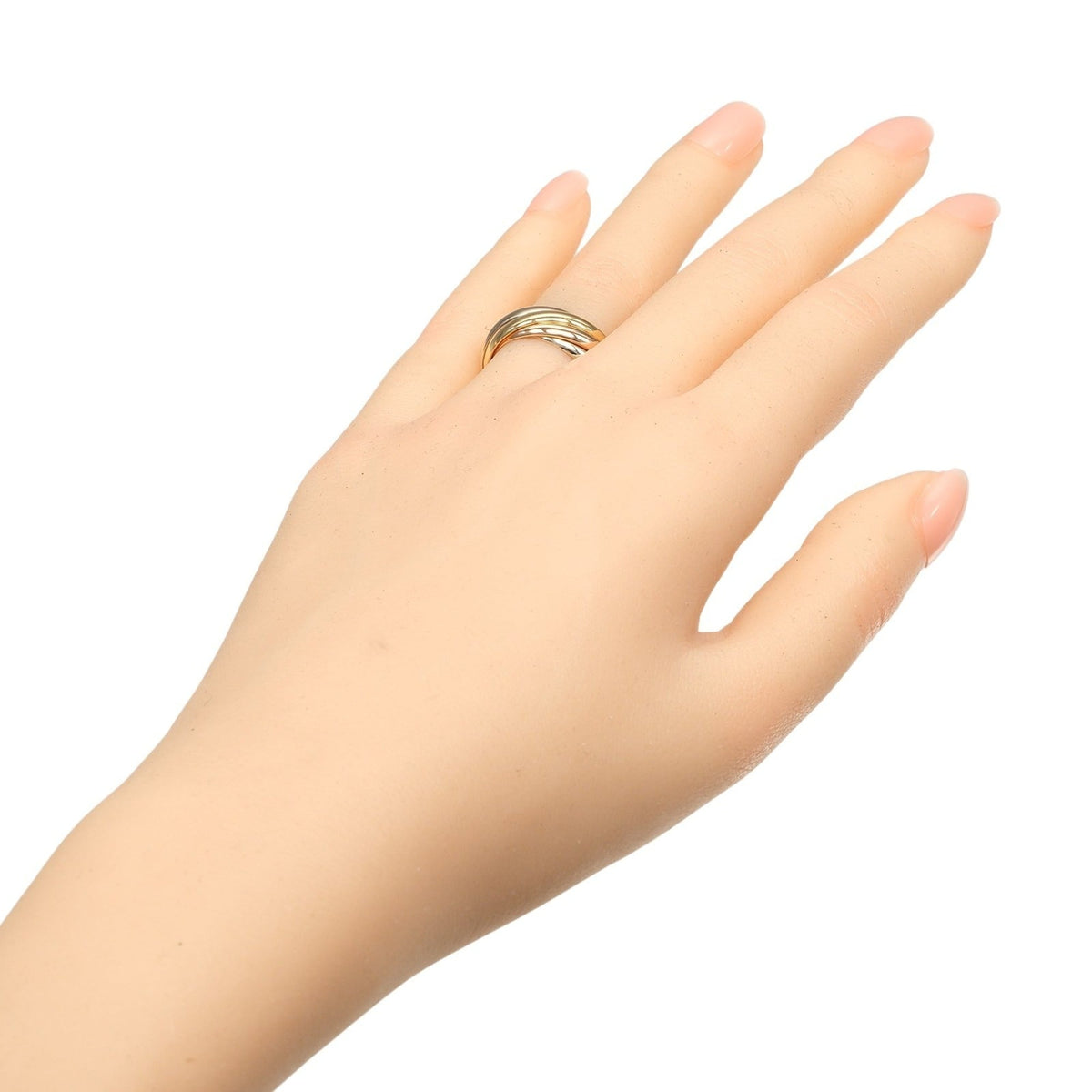Vendome Louis Cartier Band Ring 18K Tricolor Gold