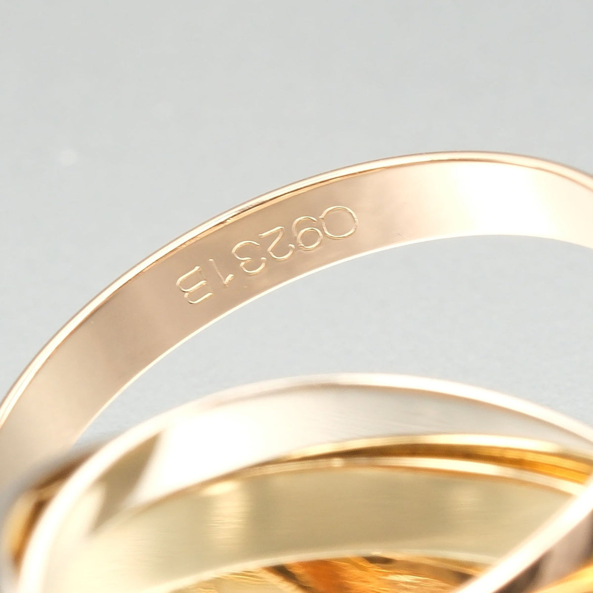 Vendome Louis Cartier Band Ring 18K Tricolor Gold
