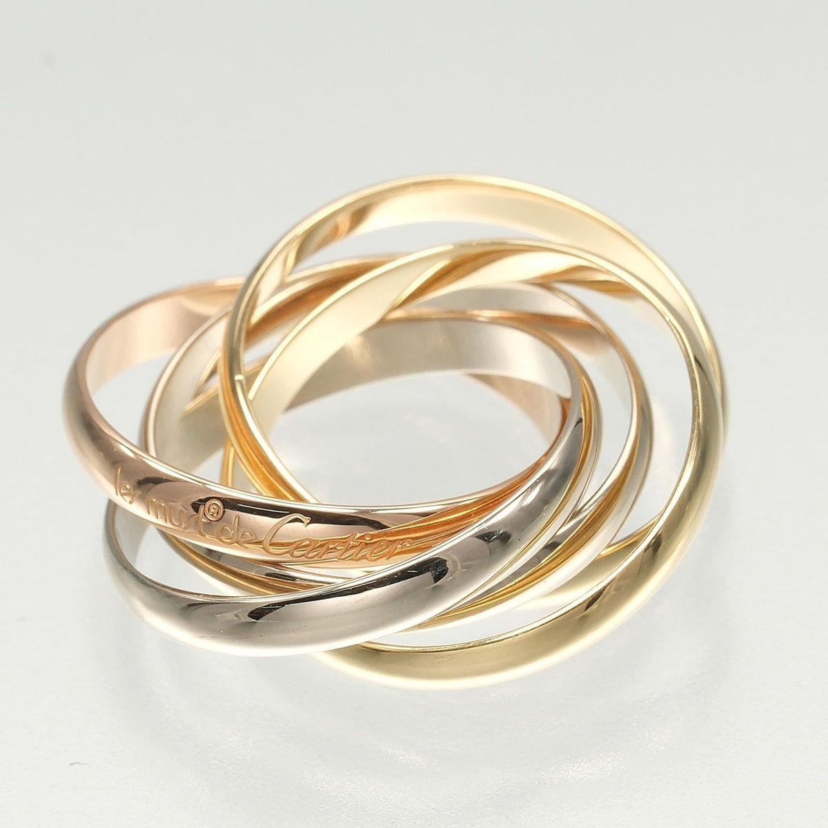 Vendome Louis Cartier Band Ring 18K Tricolor Gold