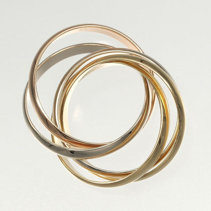 Vendome Louis Cartier Band Ring 18K Tricolor Gold