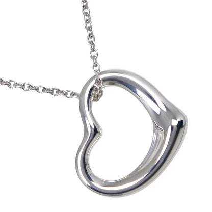 Open Heart Pendant Necklace Sterling Silver 13mm