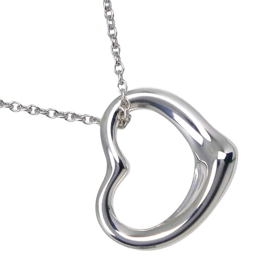 Open Heart Pendant Necklace Sterling Silver 13mm