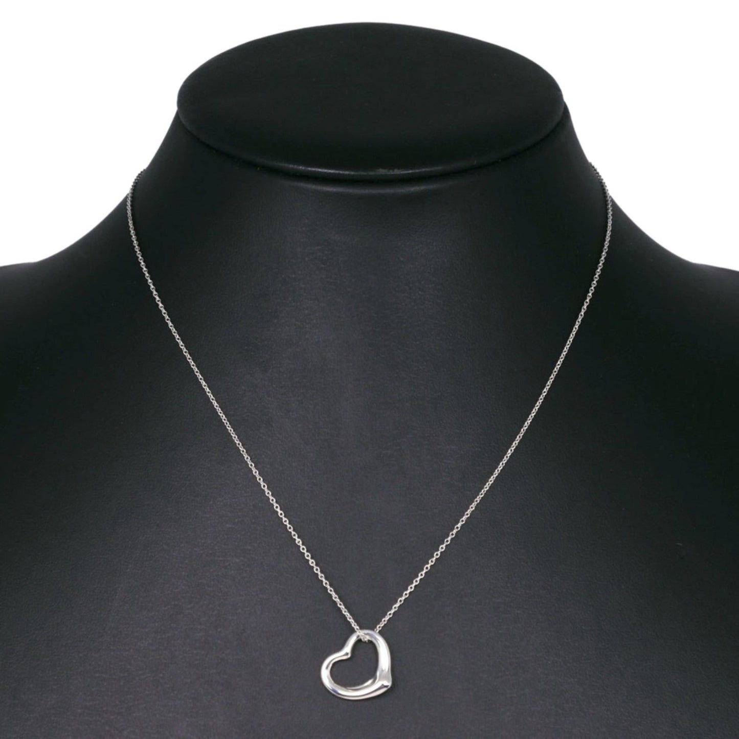 Open Heart Pendant Necklace Sterling Silver 13mm