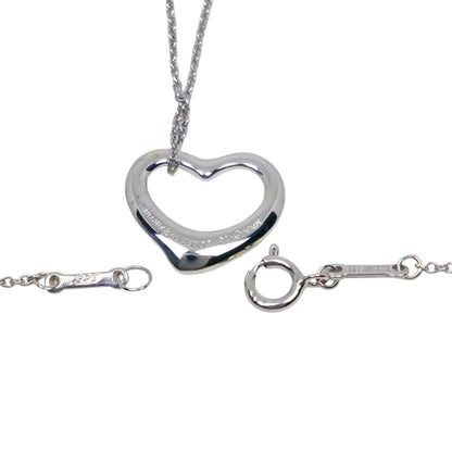 Open Heart Pendant Necklace Sterling Silver 13mm