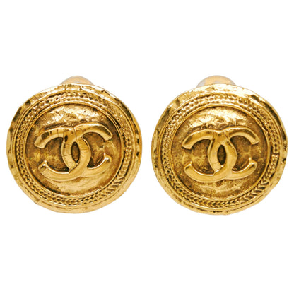 CC Logo Clip-On Earrings Metal Gold-Tone Metal