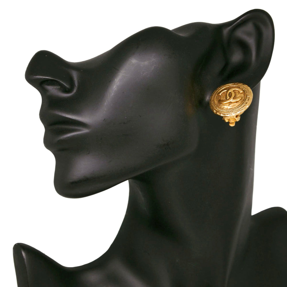 CC Logo Clip-On Earrings Metal Gold-Tone Metal