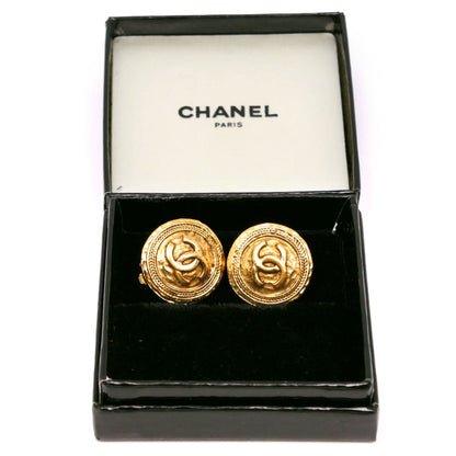 CC Logo Clip-On Earrings Metal Gold-Tone Metal