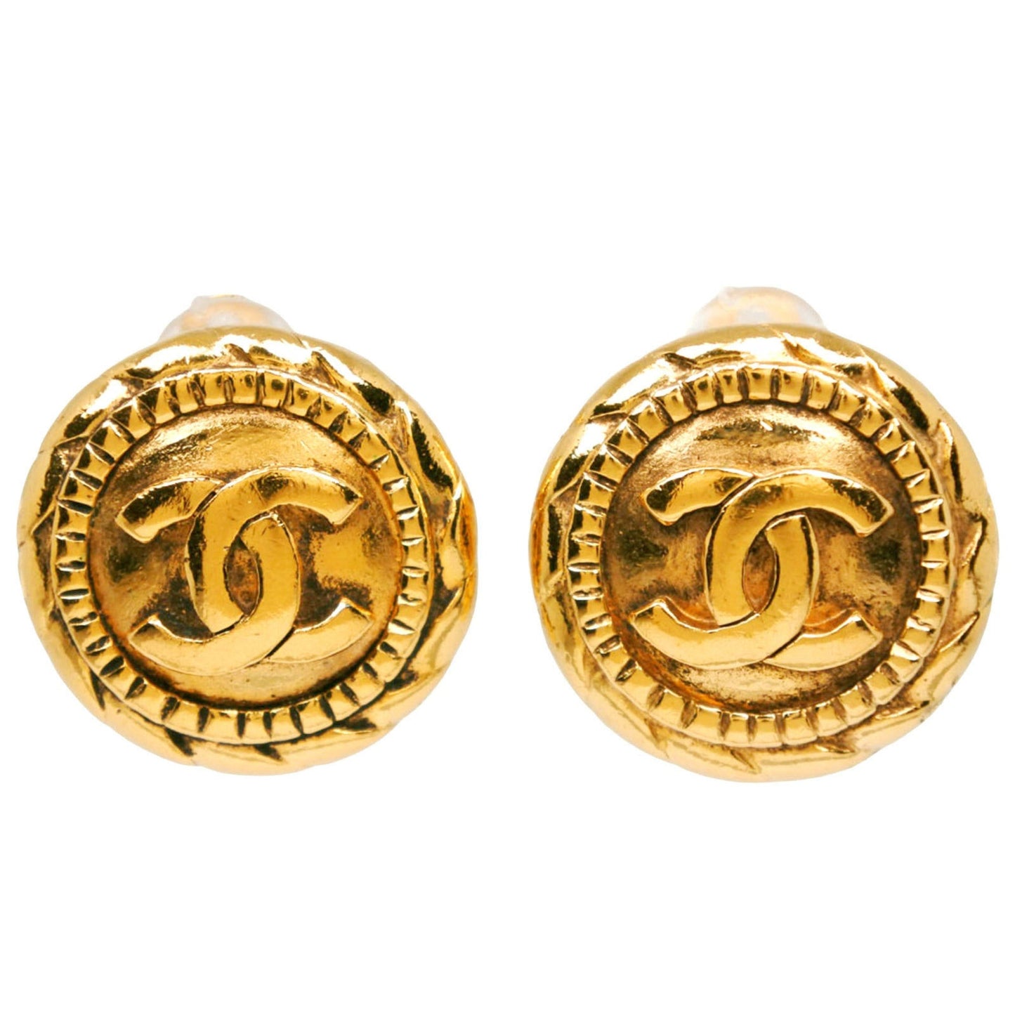 CC Logo Clip-On Earrings Metal Gold-Tone Metal