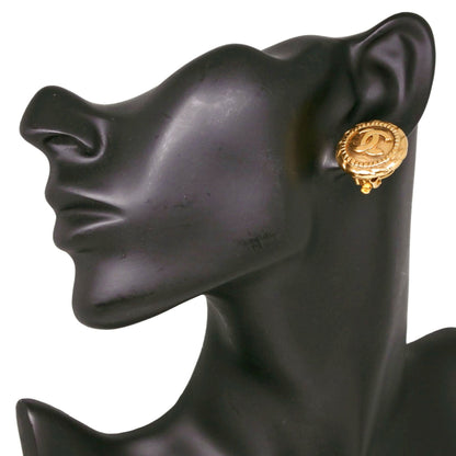 CC Logo Clip-On Earrings Metal Gold-Tone Metal