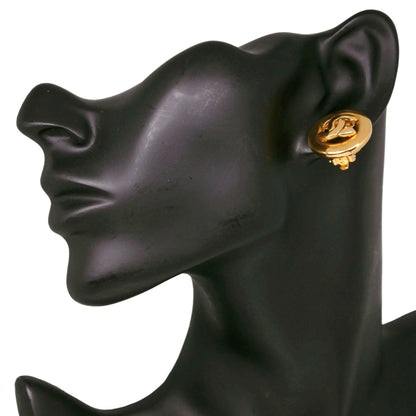 CC Logo Clip-On Earrings Metal Gold-Tone Metal
