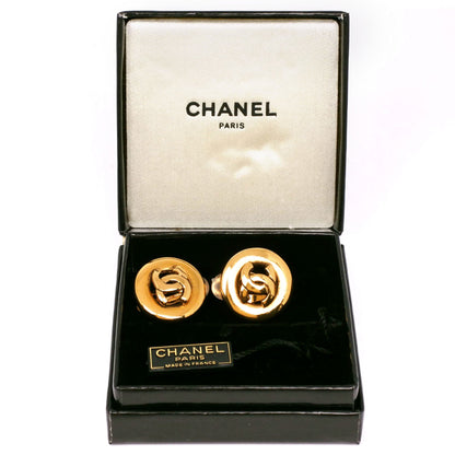 CC Logo Clip-On Earrings Metal Gold-Tone Metal