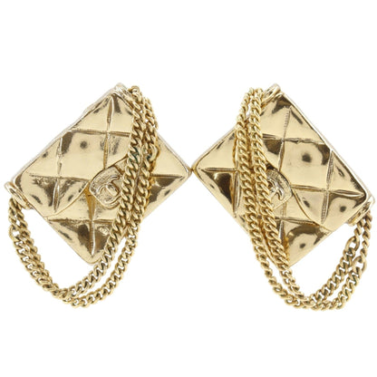 Matelasse Bag Motif Clip Earrings Metal