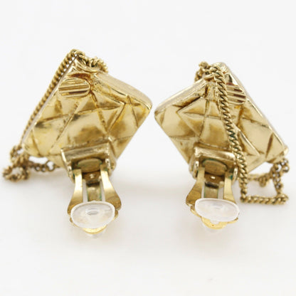 Matelasse Bag Motif Clip Earrings Metal