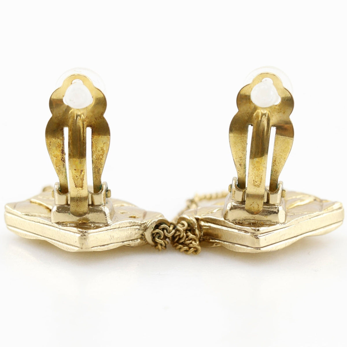 Matelasse Bag Motif Clip Earrings Metal