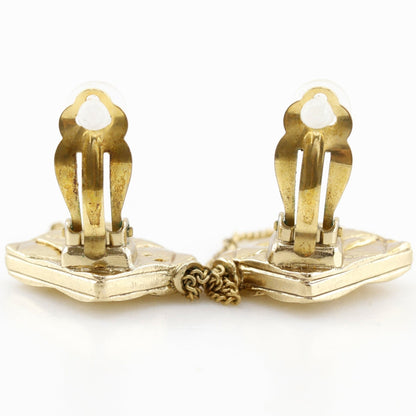 Matelasse Bag Motif Clip Earrings Metal
