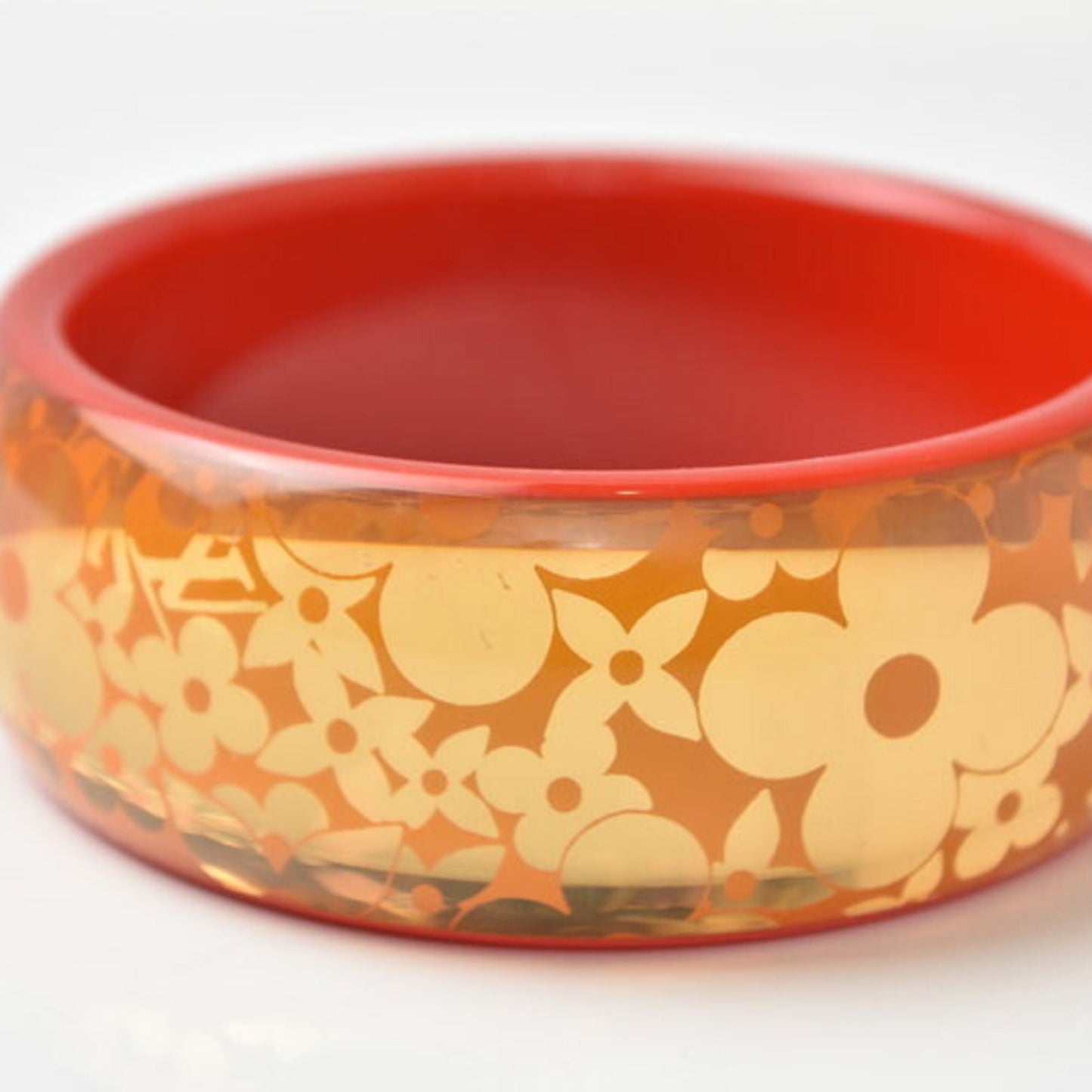 Bangle Bracelet Plastic Red Orange Medium