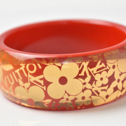 Bangle Bracelet Plastic Red Orange Medium