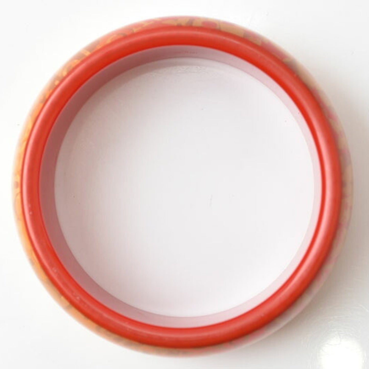 Bangle Bracelet Plastic Red Orange Medium