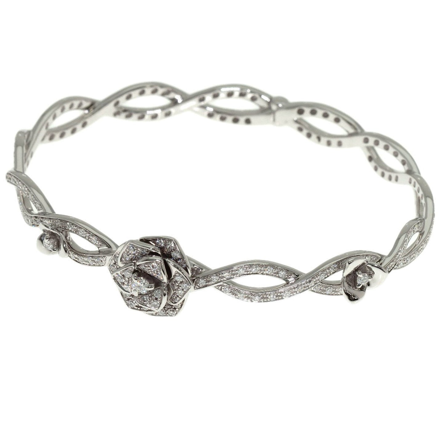 Rose Full Diamond Bracelet 18K White Gold