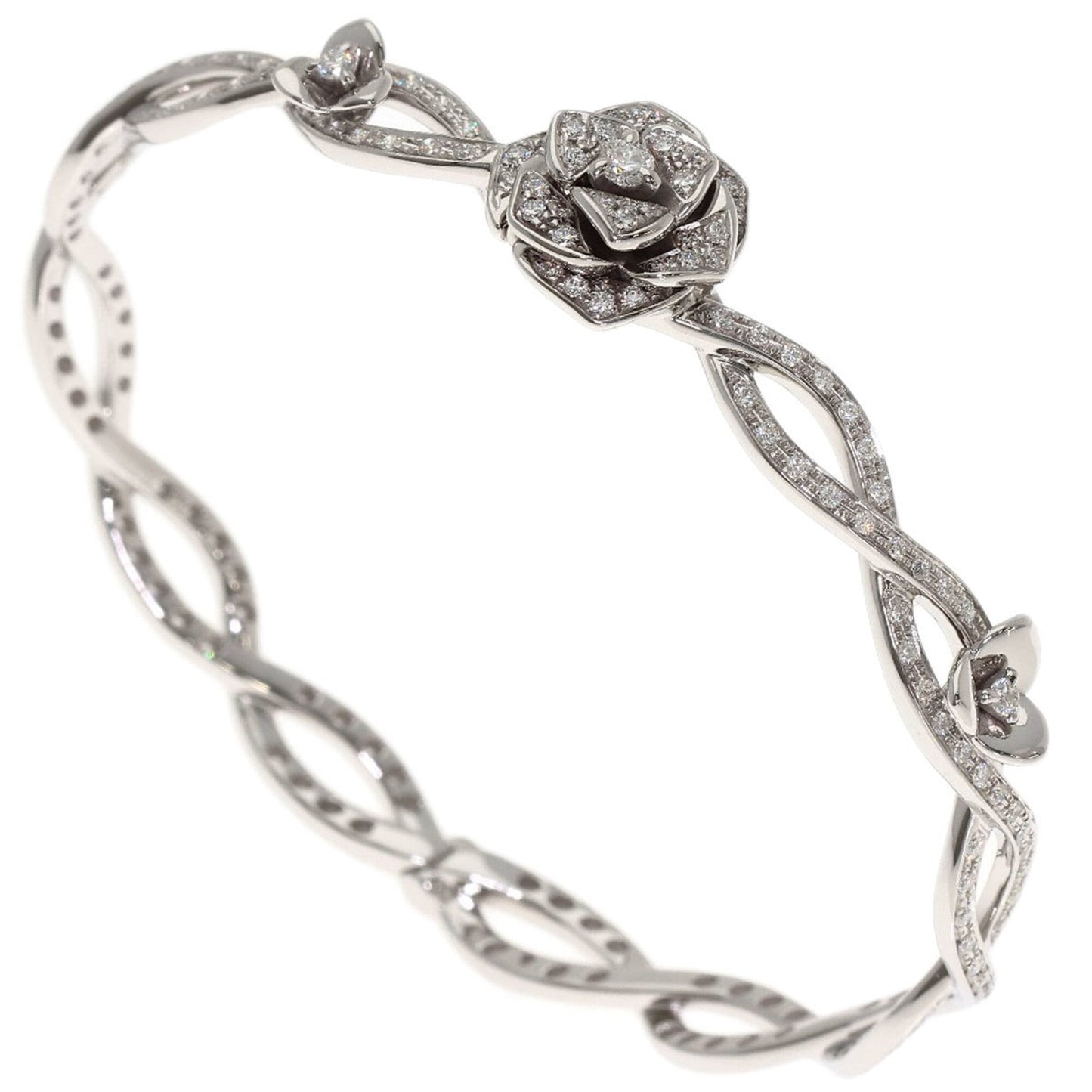 Rose Full Diamond Bracelet 18K White Gold
