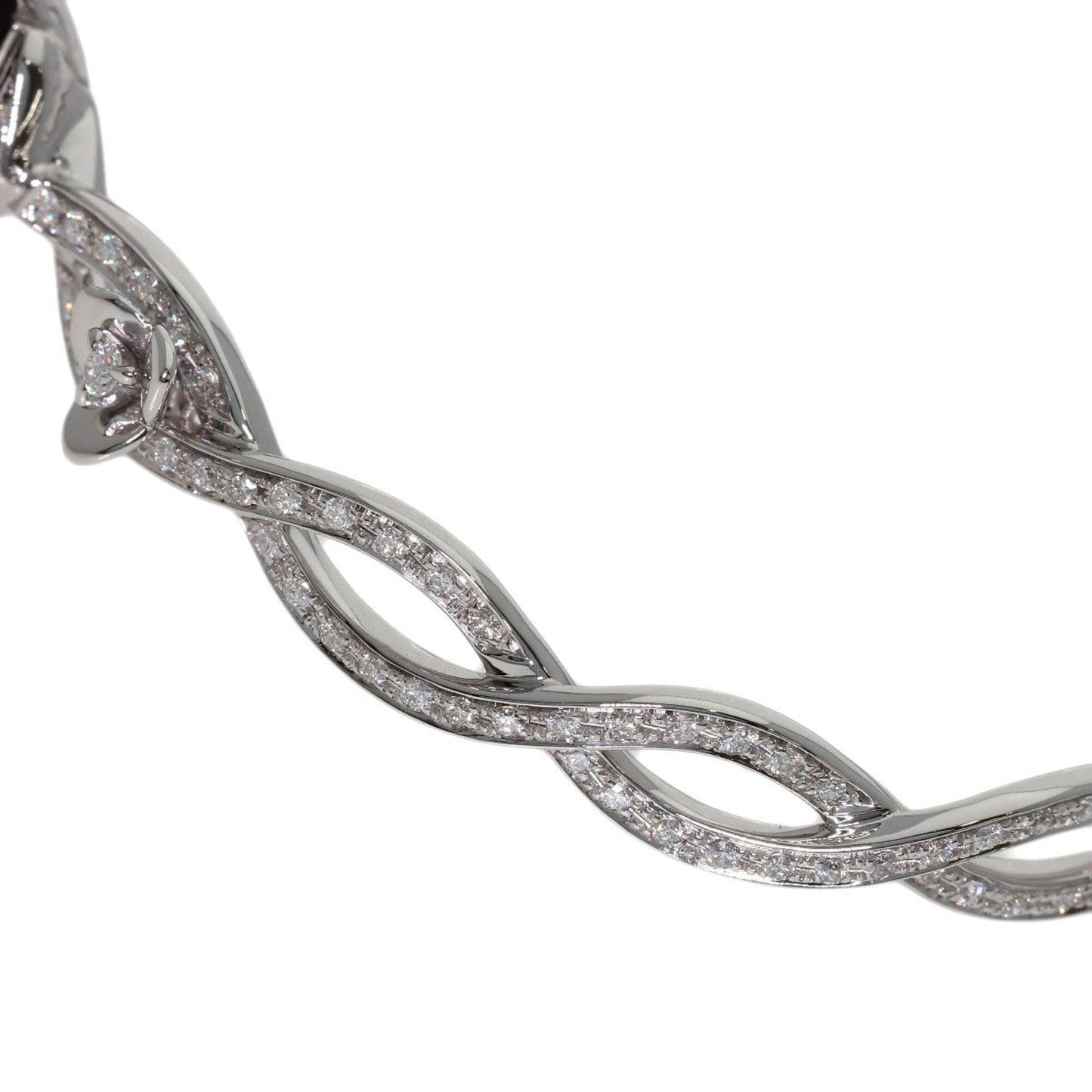 Rose Full Diamond Bracelet 18K White Gold