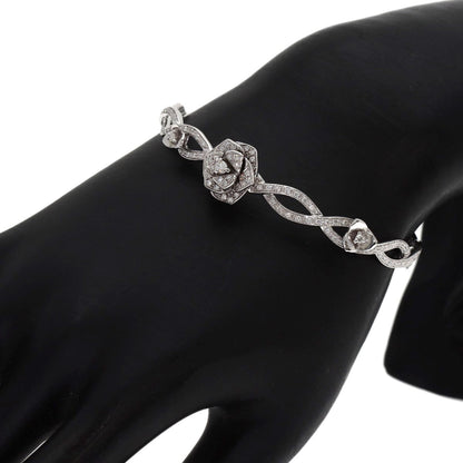 Rose Full Diamond Bracelet 18K White Gold