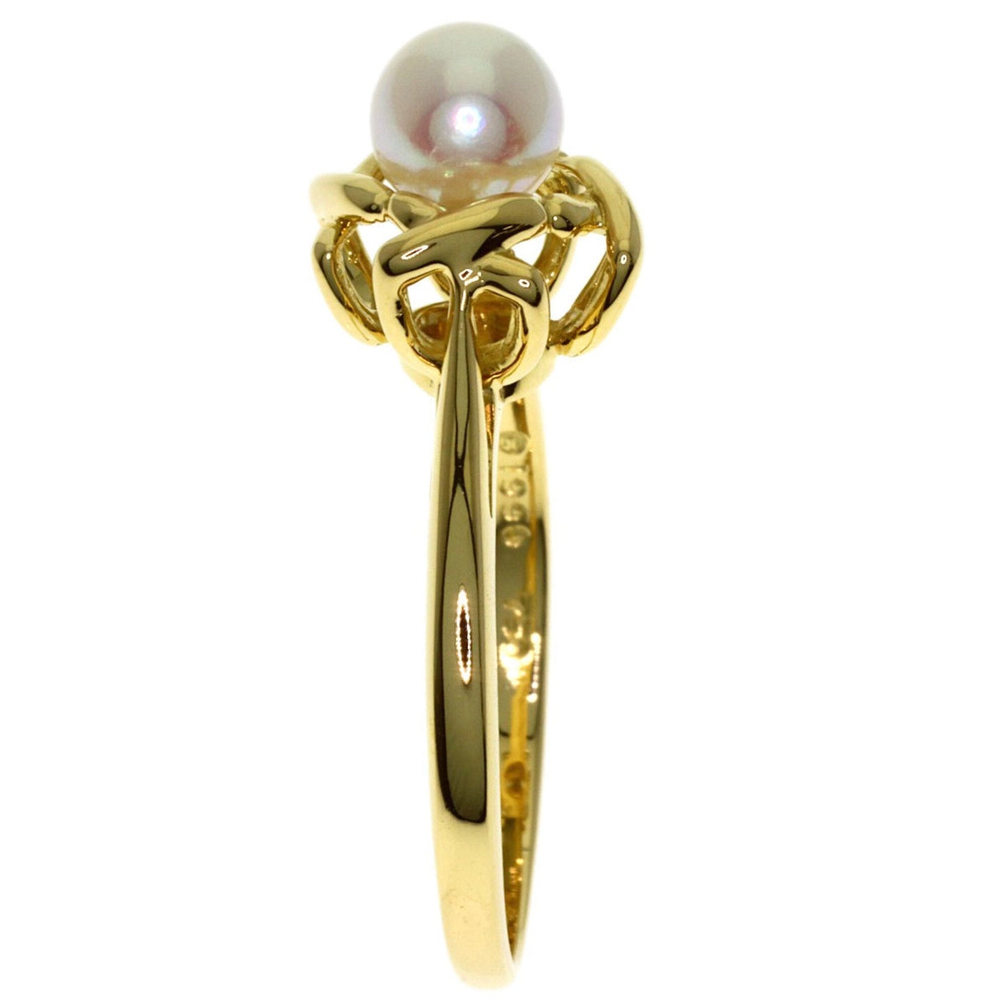Kiss Around Ring 18K Yellow Gold with Pearl