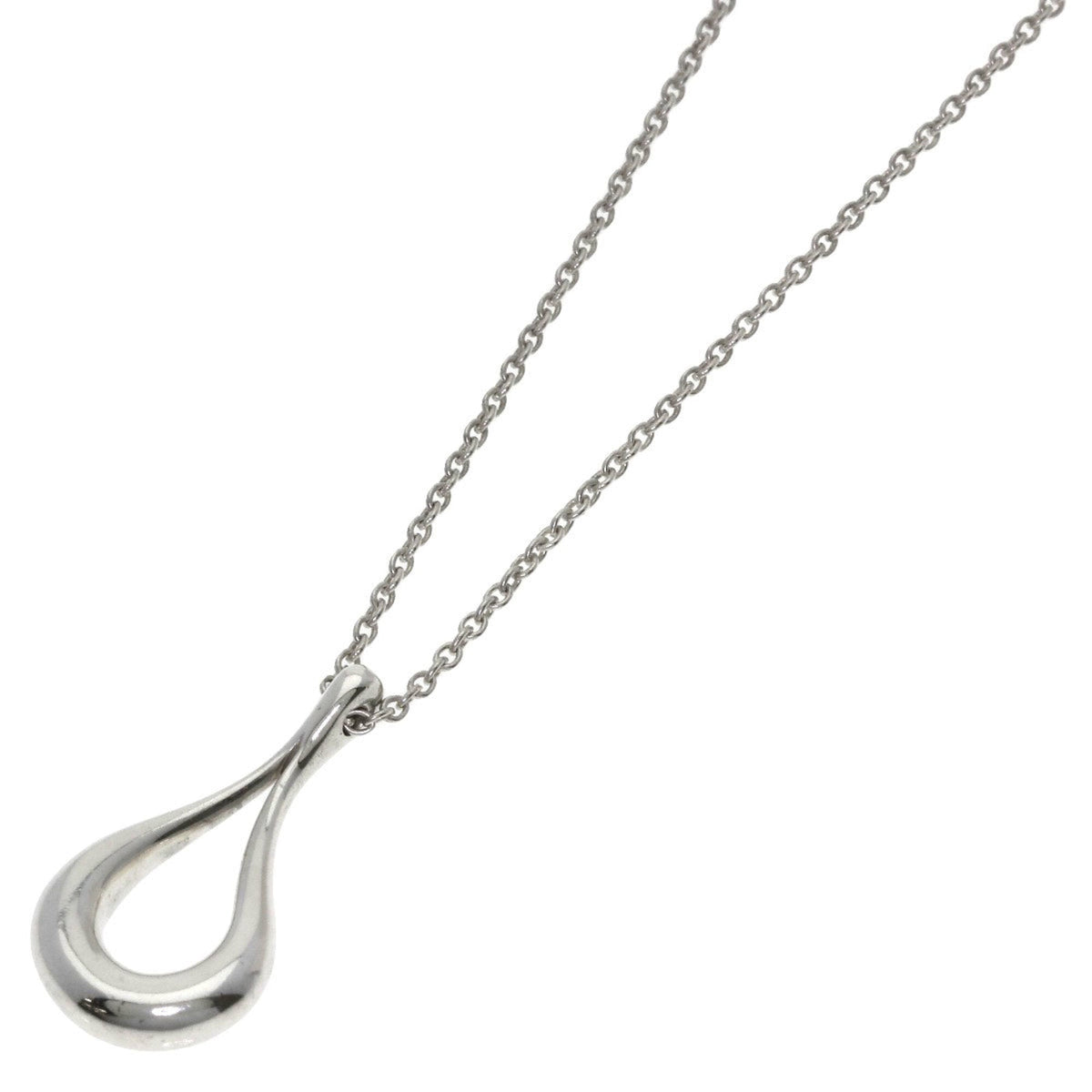 Open Teardrop Pendant Necklace Sterling Silver