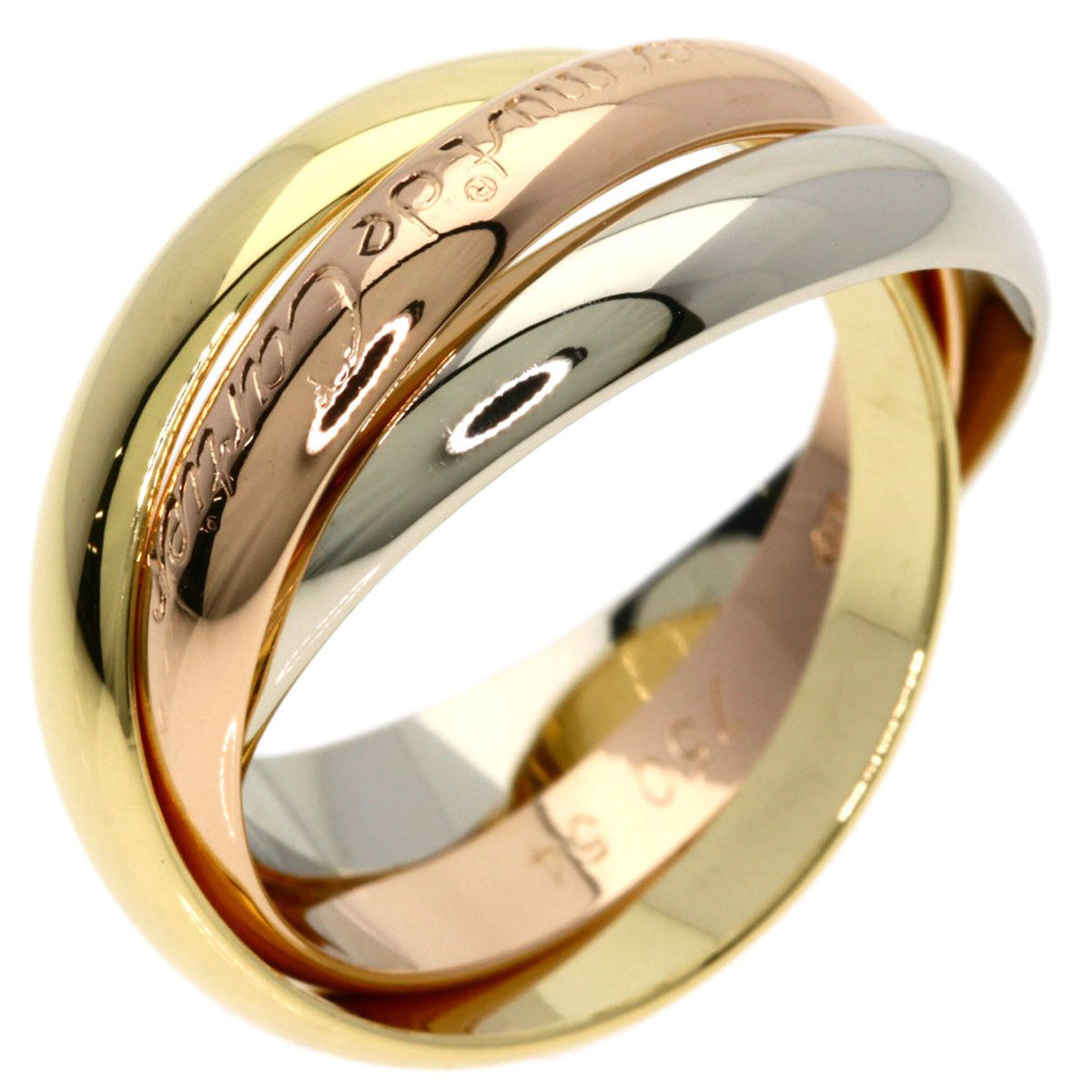 Vendome Louis Cartier Band Ring 18K Tricolor Gold