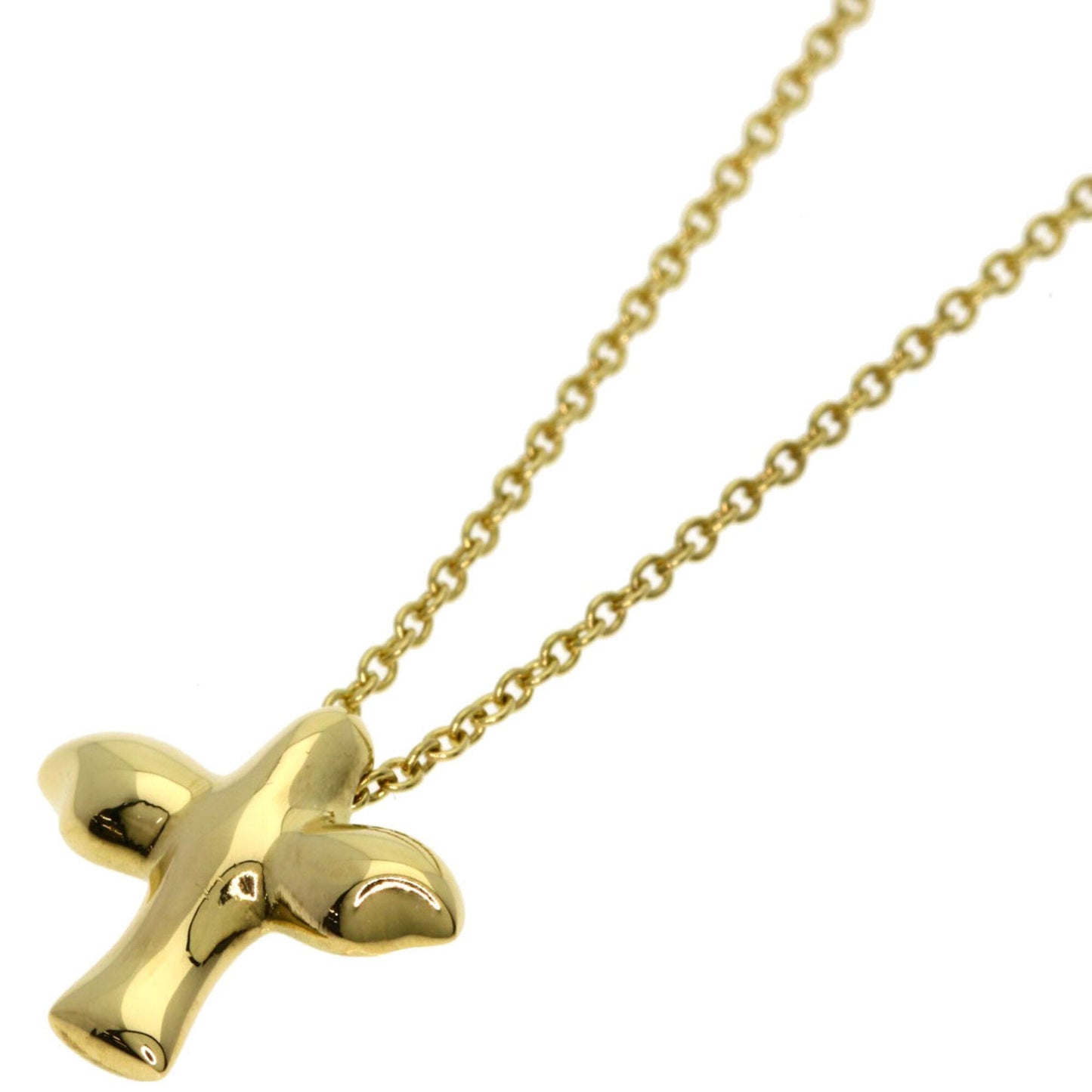 Bird Cross Pendant Necklace 18K Yellow Gold