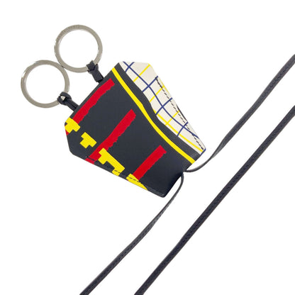 Clochette Skate Pendant Necklace Leather Black Red Yellow