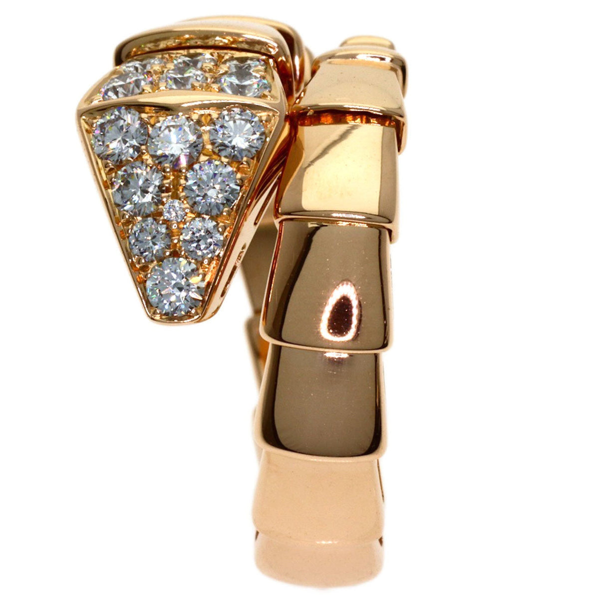 Serpenti Viper Ring 18K Rose Gold with Diamonds